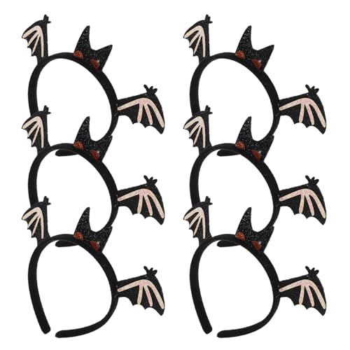 NIYANGLE 6 Stück Bat Kostüm Zubehör Spooky Haaraccessoire für Kostümpartys Vielseitiges Bat Haarreif für Halloween Feiern von NIYANGLE