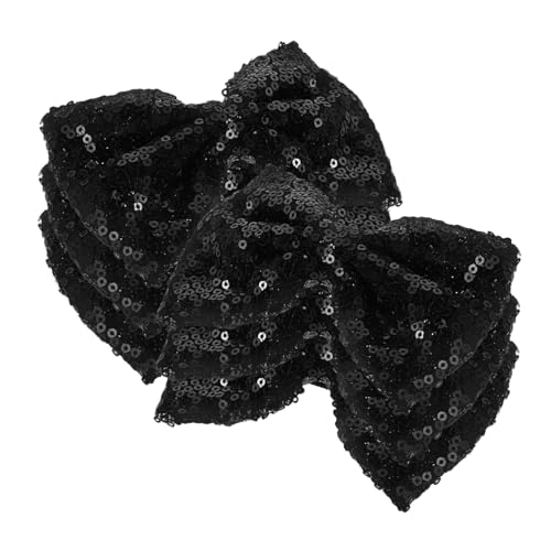 NIYANGLE 6 Stück Glänzende Haarzubehör Von Kindern Mädchen Haarbogen Hair Accessories for Pailletten Großer Bogenclips Haarspangen Für Haarhalter Stoff Schwarz von NIYANGLE