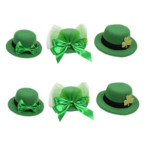 NIYANGLE 6stücke Teiliges Patrick's Day Haarspangen Mit Kleeblatt Und Schleife Grüne Haarschmuck Für Partys Kostüme Und Irische Feiern Für Frauen von NIYANGLE
