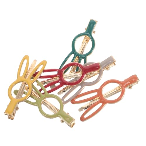 NIYANGLE 6stücke Teiliges Niedliche Hasen-haarspangen Für Mädchen Elegante Mini-haarklammern Dunklen Farben Für Verschiedene Frisuren Zu Ostern Alltag von NIYANGLE