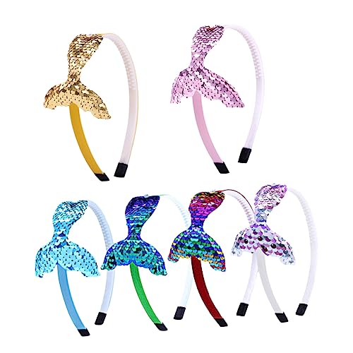 NIYANGLE 6 Stück Meerjungfrauenschwanz-haarband Für Mädchen Kinder Haarreifen Party-haar-accessoires Material Bequem Und Kratzfest von NIYANGLE
