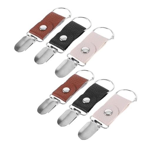 NIYANGLE 6 Stück PU Hutclip Reise Huthalter Winddicht Tragbar für Outdoor Taschen und Hüte Schwarz Braun Hellrosa von NIYANGLE
