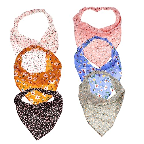 NIYANGLE 6 Stück Teiliges Blütenmuster Haarschals für Damen Elastische Bandanas Atmungsaktive und Bequeme Stirnbänder für für und Teenager von NIYANGLE