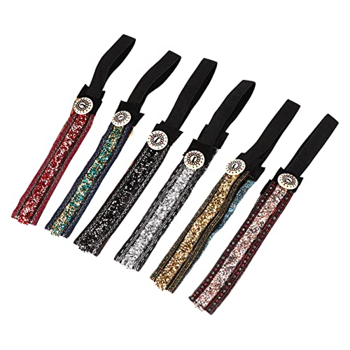 NIYANGLE 6 Stück Teiliges Elastische Haarbänder für Damen mit Knöpfen Bequeme Stoff Stirnbänder für Sport Yoga und Outdoor Aktivitäten Schützt Maskentragen Vielseitig Einsetzbar von NIYANGLE