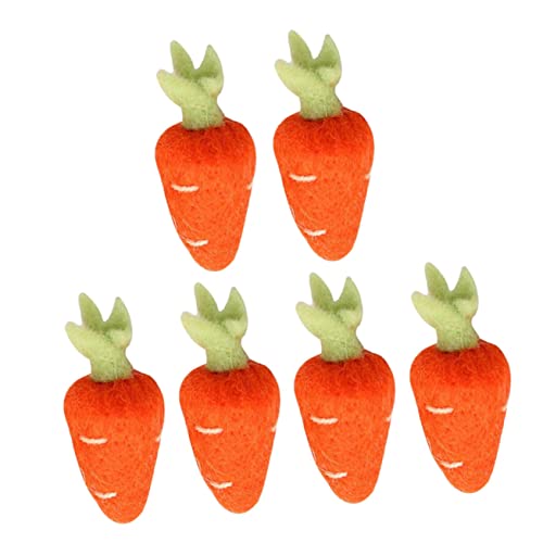 NIYANGLE 6 Stück Teiliges Filz Karotten Deko DIY Brosche Haarschmuck Material für Kleidung Hut Schmuck Zubehör Kreative Handarbeit von NIYANGLE