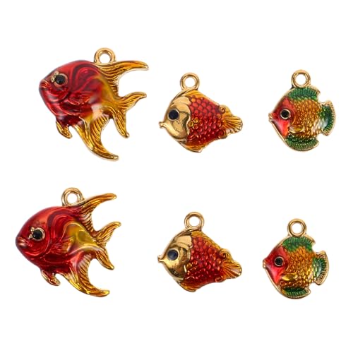 NIYANGLE 6 Stück Teiliges Fisch-anhänger Edelstahl Meeres-motiv Tiercharms für DIY Schmuck Hypoallergen und Langlebig Geeignet für Armbänder und Halsketten für Geschenk und Bastelprojekte von NIYANGLE