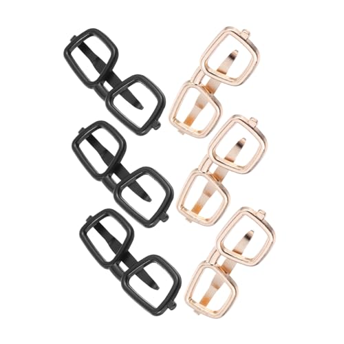 NIYANGLE 6 Stück Teiliges Herren Tie Clip Brillenform Halt Minimalistisches Design Geeignet für Business Hochzeit Formelle Anlässe Professionelle Krawattenhalter für Anzug und Hemd von NIYANGLE