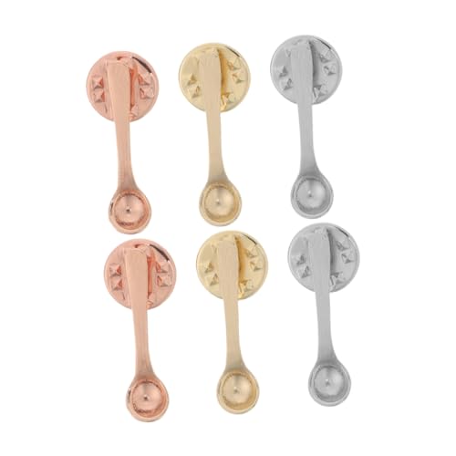 NIYANGLE 6 Stück Teiliges Kaffee Broschen Set Langlebiger Legierung mit Electroplattierter Glänzender Oberfläche Kreative Löffel Anstecker für Taschen Jacken und Hüte Accessoires für von NIYANGLE