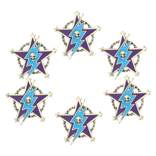 NIYANGLE 6 Stück Teiliges Retro Five-pointed Star Anstecknadeln für Herren Vintage Metallbroschen für Anzüge Jacken Rucksäcke Kompakte Leichte und Sichere Herren Anzug Pins als Stilvolles von NIYANGLE
