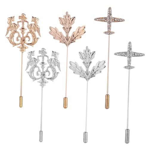 NIYANGLE 6 Stück Teiliges Vintage Herren Anstecknadel Lapel Pin und Krawattennadel Wiederverwendbar Robust Vielseitig für Anzüge Jacken Taschen für Festtage Business und Partys von NIYANGLE
