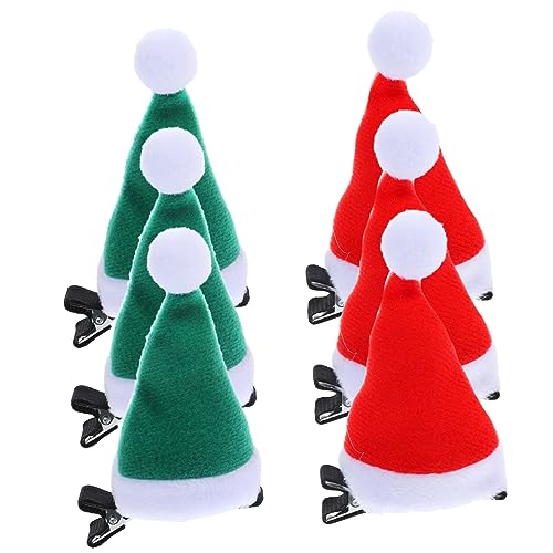 NIYANGLE 6 Stück Teiliges Weihnachts Haarspangen Santa Hut Clips Süße Weihnachtsmütze Haarschmuck für Damen Accessoires für Festliche Anlässe und Partys von NIYANGLE