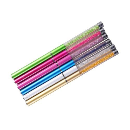 NIYANGLE 6 Stück Teiliges Wimpernbürsten mit Strassgriff Spiral Wimpernbürste für Mascara Anwendung und Wimpernverlängerung Weiß Gold Dunkelblau Grün von NIYANGLE