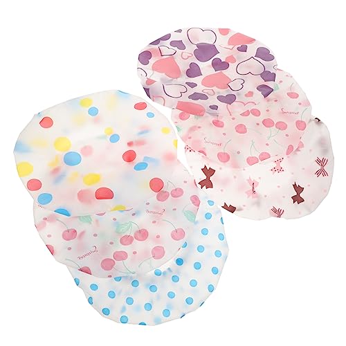 NIYANGLE 6 Stück Wasserdichte Trockene Haarkappe Schutz Mädchen Mit Kapuze Hüte Kappen Schwimmmütze Groß Duschhut Für Modische Süße Duschhaube Badehaube Badekappe Eva von NIYANGLE