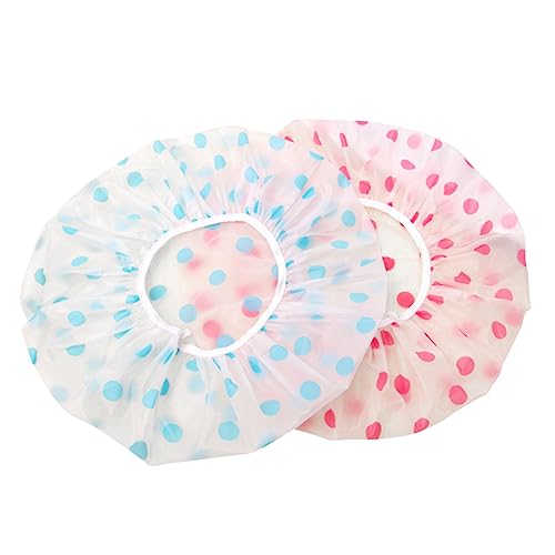 NIYANGLE 6 Stücke Wasserdichte Duschhaube Duschhaube Damen Abdeckung Frauen Bad Hat Duschhauben Hüte Duschhut Dot Dusche von NIYANGLE