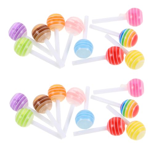 NIYANGLE 60 Stück Bunte Lollipop Nagel Charms Mini Harz Candy Nail Art Schmuck für Frauen DIY Maniküre Nagelzubehör Farbige Süßigkeiten Nail Charms von NIYANGLE