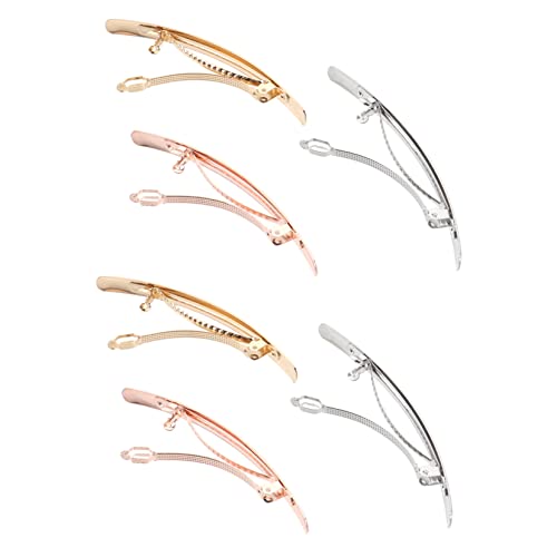 NIYANGLE 6stücke Haarspangen Für Mädchen Und Frauen Schmal Und Lang Glatte Oberfläche Krawatte Haarschmuck in Gold Gebürstet Silber Gebürstet Und Roségold von NIYANGLE