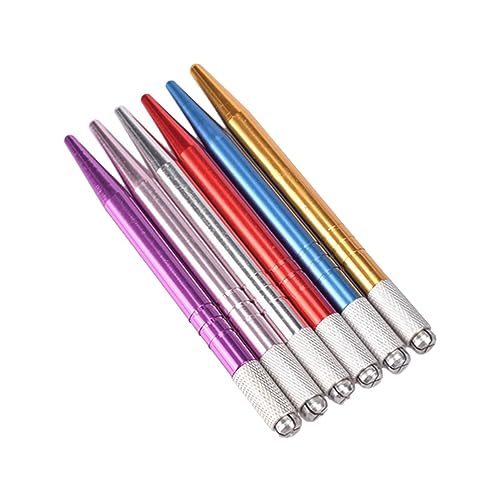 NIYANGLE 6stücke Teiliges Manuelle Microblading-stifte Rot Blau Gold Silber Und Präzisionswerkzeug Für Augenbrauen Lippen Und Eyeliner Geeignet Für Dauerhaftes Make-up Und von NIYANGLE