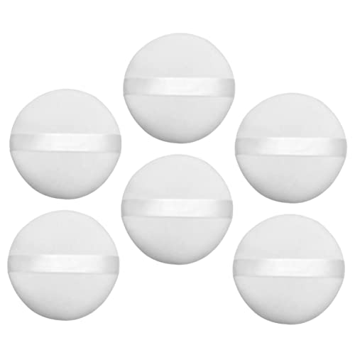 NIYANGLE 6Stücke Runde Puderquaste 10cm Flauschig Hautfreundlich für Damen Make Up Kompakte Kosmetik Puff für Puder und Foundation von NIYANGLE