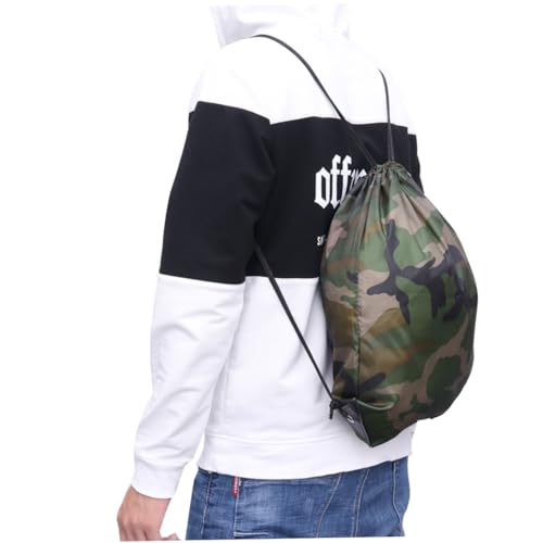 NIYANGLE 6stücke Camouflage Kordelzugtasche Aus Polyester Zum Tragen Und Verstauen Geeignet Für Sport Reisen Strand Und Täglichen Gebrauch von NIYANGLE