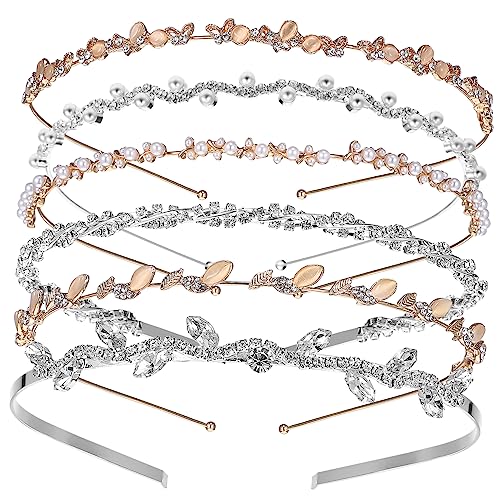 NIYANGLE 6stücke Elegantes Hochzeits-haarband Mit Perlen Und Kristallen Krone Haarschmuck Für Bräute Für Hochzeiten Abendpartys Und Spezielle Anlässe von NIYANGLE