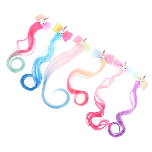 NIYANGLE 6stücke Haarnadeln Bunte Perückenspange Junge Mädchen Haarspangen Schleife Haarspange Perücken Haarspange Haar Accessoire Für Partys Geburtstage von NIYANGLE