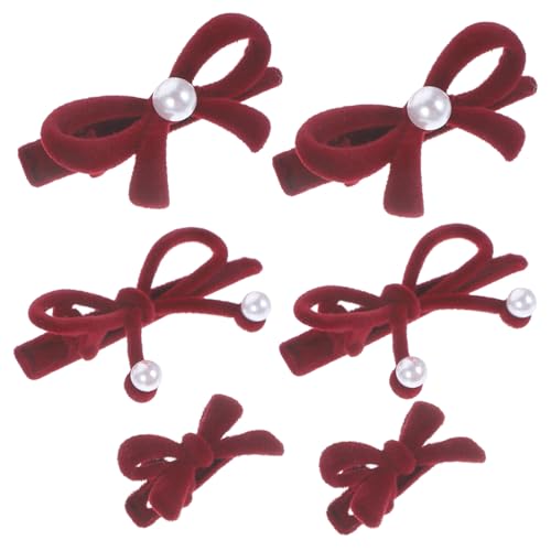 NIYANGLE 6stücke Mini Perlen Haarspangen Mit Schleife Dekorative Haarspangen Für Frauen Und Mädchen Mit Perlendekor Für Party Zeremonie Geburtstag Und Alltag von NIYANGLE