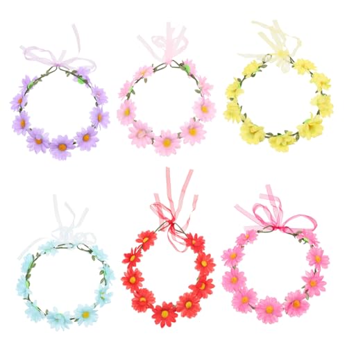 NIYANGLE 6stücke Teiliges Damen Haarband Kunstblumen Stilvolle Marguerite Haarreifen Für Hochzeiten Partys Und Fotoshootings Leicht Und Mit Natürlichem Look von NIYANGLE