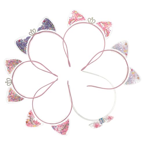 NIYANGLE 6stücke Teiliges Katzenohren-haarband Mädchen Glitzernde Kreative Haarschmuck-accessoires Für Kostümpartys Geburtstagsfeiern Und Fotoshootings Geeignet Für Mädchen von NIYANGLE