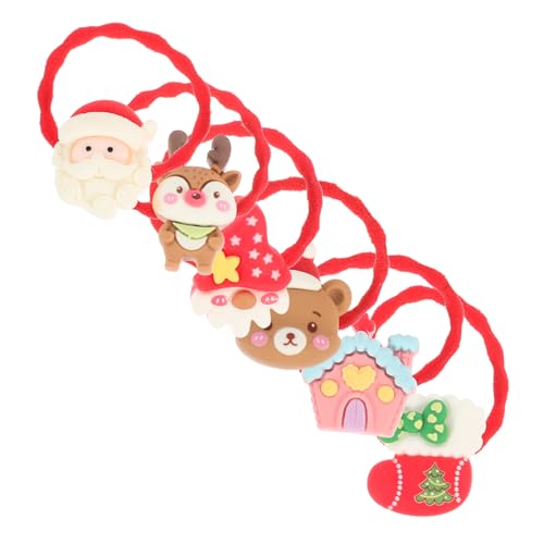 NIYANGLE 6stücke Teiliges Weihnachts-haarband Mädchen Elastische Haargummis Mit Festlichem Weihnachtsdesign Für Ponytails Und Haarknoten Für Partys Und Feiertage von NIYANGLE