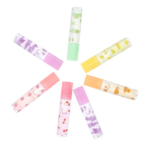 NIYANGLE 7stücke Teiliges Frucht Lippenbalsam Transparente Lippenpflege Feuchtigkeitsspendender Lip Gloss Für Für Natürlichen Look Und Alltägliche Anwendung von NIYANGLE