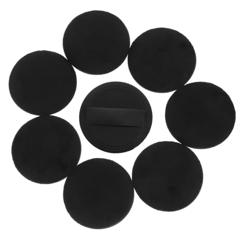 NIYANGLE 8 Stück Ersatzpuff Pads weicher, flauschiger Hauch Puderquaste festigen Make -up -Tools Kissen Foundation Puff kompakte Puderquaste Puste machen PU-Leder + superweich Schwarz von NIYANGLE