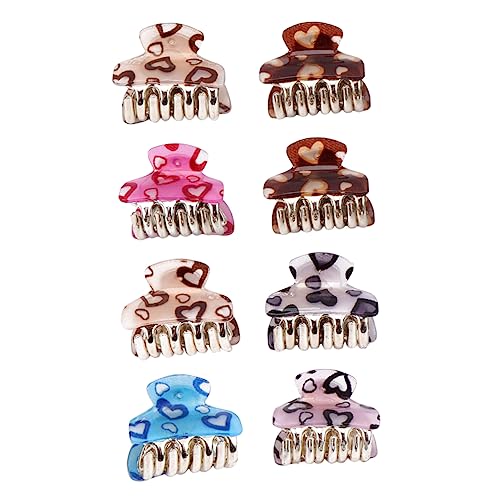 NIYANGLE 8 Stück Haarklammern Herzmuster Für Frauen Krallenklemme Langlebige Haarnadeln Modisches Haarzubehör Vielseitig Einsetzbar von NIYANGLE