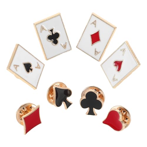 NIYANGLE 8 Stück Modische Anstecknadeln in Spielkartenform Aus Metall Für Anzüge, Hemden Und Jacken. Vielseitiges Kragennadel-accessoire Verleiht Jedem Outfit Einen Hauch Von von NIYANGLE