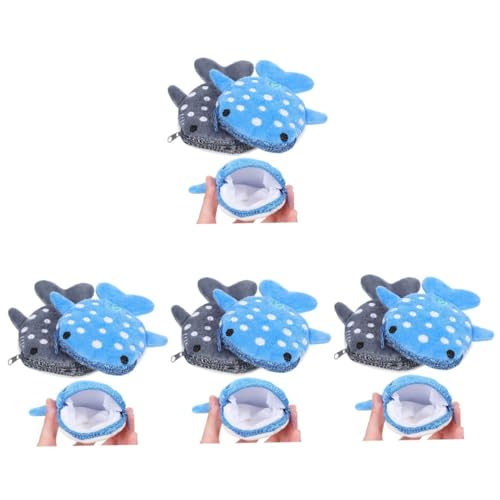 NIYANGLE 8 Stück Plüsch Shark Münzbeutel Kleines Weiches Coin Wallet mit Niedlichem Cartoon Design für Mädchen Jungen Leichter Tragbarer Geldbeutel zur Aufbewahrung von Münzen und Kleinen von NIYANGLE