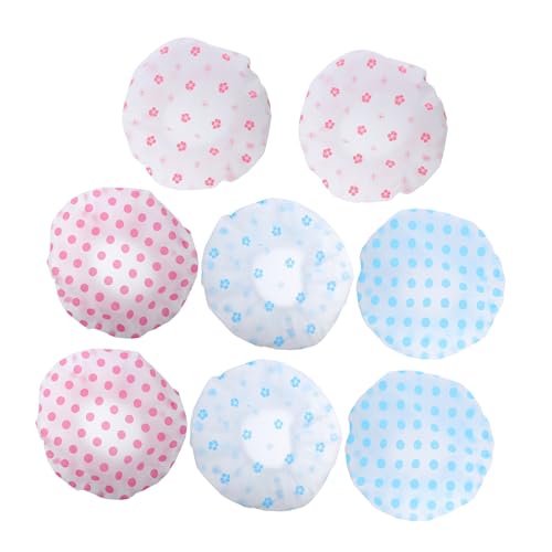 NIYANGLE 8 Stück Teiliges Duschhauben aus Wasserdichtem EVA mit Elastischem Band Wiederverwendbare Badehauben in Bunten und Blumenmustern Geeignet für Damen Herren Spa Salon Küche und von NIYANGLE