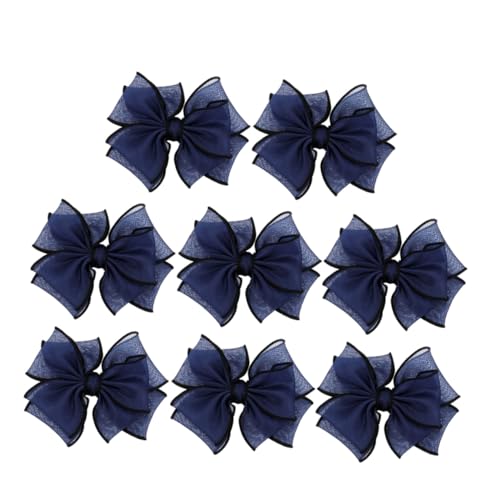 NIYANGLE 8 Stück Teiliges Elegante Schleifen-schuhclips aus Organza Abnehmbare Diy-schmuckstücke für Damen Passend für High Heels Ballerinas und Alltagsschuhe Dunkelblau von NIYANGLE