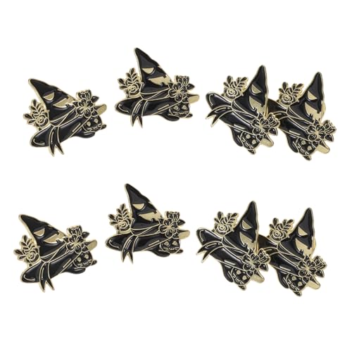 NIYANGLE 8 Stück Teiliges Halloween-broschen Katzen Hexenhut-motiv Langlebige Legierungs-broschen Detailreiche Emaille-anstecknadeln für Party Jacken Taschen und Freizeitmode von NIYANGLE