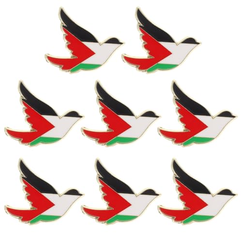 NIYANGLE 8 Stück Teiliges Palästina Vogel Broschen Leichte Anstecknadeln für Kleidung und Accessoires Langlebig Bequem Tragbar für Tägliche und Festliche Anlässe von NIYANGLE