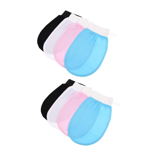 NIYANGLE 8 Stück Teiliges Peeling-handschuh Mittelfeiner Viskosefaser Doppelseitig Asiatischer Körperpeeling-handschuh für Damen Sanftes Peeling Entfernung Abgestorbener Haut für Dusche und von NIYANGLE