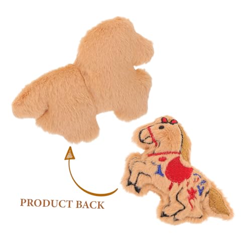 NIYANGLE 8 Stück Teiliges Plüsch Pferde Broschenmaterial Weiche DIY Anstecknadeln für Modeaccessoires Haltbare Formbeständige Anstecker für Taschen Kleidung Schals Braune Cartoon Pferde von NIYANGLE