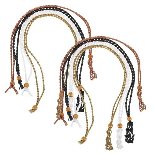 NIYANGLE 8 Stück Teiliges Verstellbare Netz Halsketten aus Handgewebtem Seil für Kristallanhänger Große Natürliche Steinhalter Vielseitige Schmuckkordel in Schwarz Kaffee Weiß Braun und von NIYANGLE