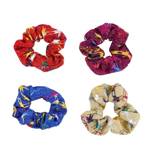 NIYANGLE 8 Stück Teiliges Weihnachts Scrunchies aus Elastischem mit Glitzerdetails Schonend und Dehnbar Modisch für Damen als Festliches Haarschmuck Accessoire für Weihnachten von NIYANGLE