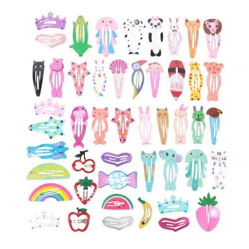 NIYANGLE 80stücke Teiliges Set Mit Tierischen Und Fruchtigen Haarklammern Für Mädchen Bunte Haaraccessoires Für Mädchen Für Partys Und Alltag Rutschfeste Clips Für Sicheren von NIYANGLE