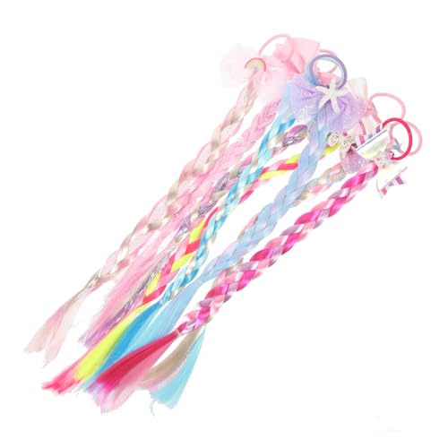 NIYANGLE 8stücke Junge Mädchen Haarverlängerungen Geflochtene Haar Extensions Süße Haarschmuck Für Mädchen Perücken von NIYANGLE