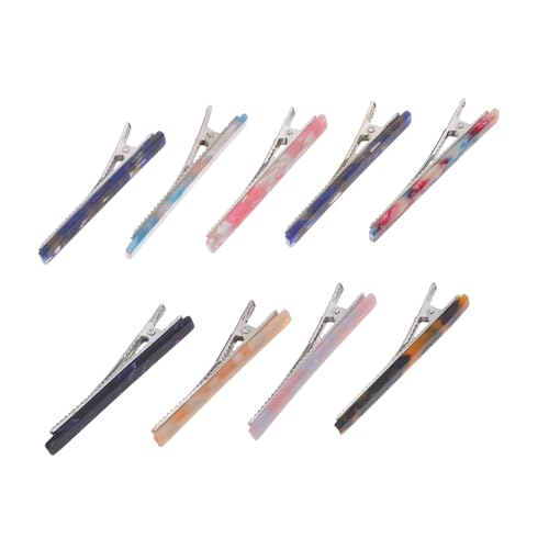 NIYANGLE 9 Stück Teiliges Flache Acetat-haarclips für Frauen und Mädchen Sanfte Rutschfeste Entenschnabel-haarklammern für Styling Leichte Langlebige Haarspangen für Alltag und Besondere von NIYANGLE