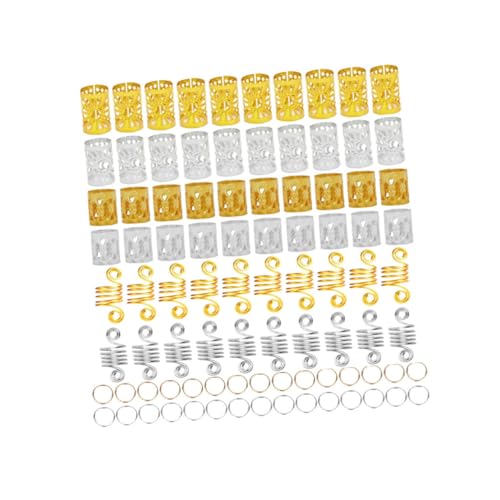 NIYANGLE 90stücke Ausgehöhlte Dreadlocks Metall Haarmanschetten Flechtperlen Haarschmuck Haardekoration Filigrane Röhre Für Damen Herren von NIYANGLE