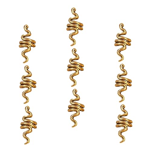 NIYANGLE 9stücke Dreadlocks Ringe Haarschmuck Für Zöpfe Metall Dreadlock Manschetten in Schlangenform Haarschmuck Für Partys Und Hochzeiten Flexibel Und Anpassbar von NIYANGLE