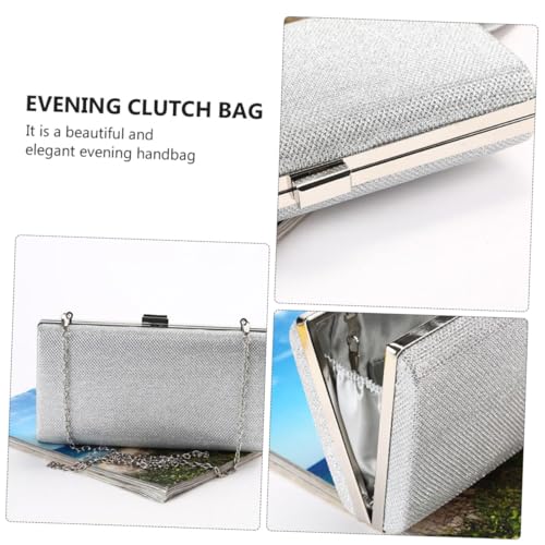 NIYANGLE Abendtasche Damen Satin Clutch Handtasche mit Großer Kapazität Leichte Elegante Umhängetasche für Hochzeit Party Ball Silberfarben Modisches Accessoire für Frauen und Mädchen von NIYANGLE
