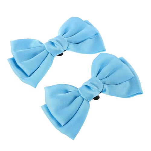 NIYANGLE Abnehmbare Satin Schleifen Schuhclips Elegante Einfarbige Schuhverzierung Strapazierfähige Schleifenbrosche für Damen Stilvolle Retro-schmuckclips für Hochzeit und Party Blau von NIYANGLE