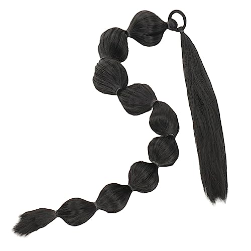NIYANGLE Bubble Pferdeschwanz Haarverlängerung Lange Kunsthaar Ponytail Extension Mit Haargummi Afro Bubble Pferdeschwanzverlängerung Für Frauen von NIYANGLE